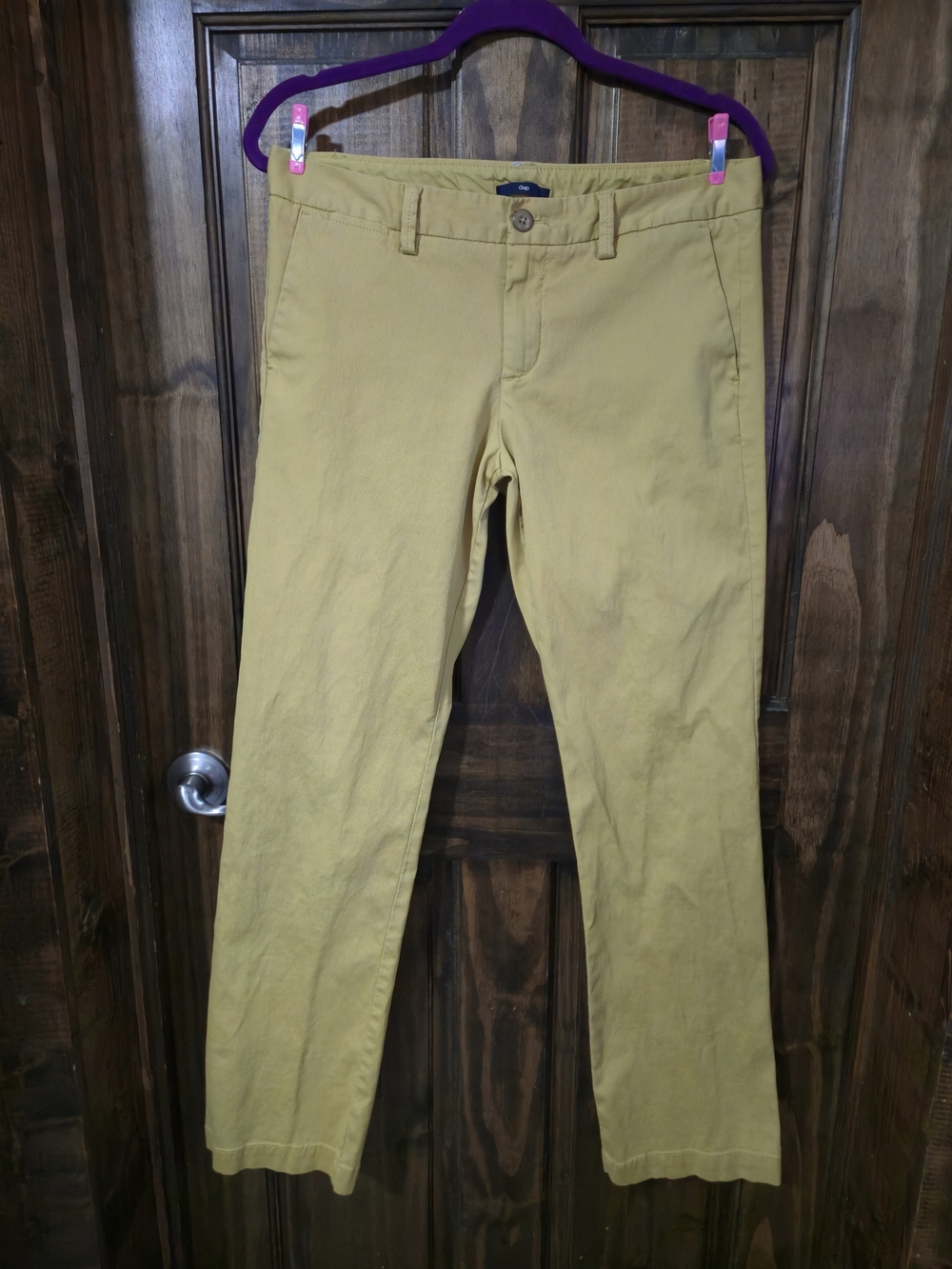 GAP Women's Mustard Yellow Straight Leg Chinos